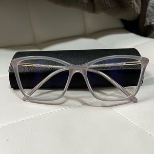 Prada glasses frames in lavendery gray